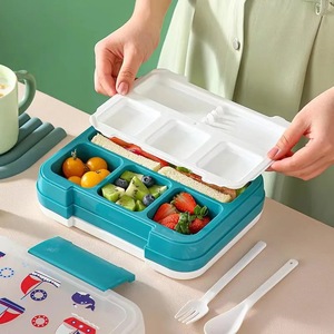 Juego <span class=keywords><strong>de</strong></span> fiambreras creativas bonitas a prueba <span class=keywords><strong>de</strong></span> fugas para niños, fiambreras con tapa <span class=keywords><strong>de</strong></span> plástico con cubiertos para la escuela trasera - Product Image 3