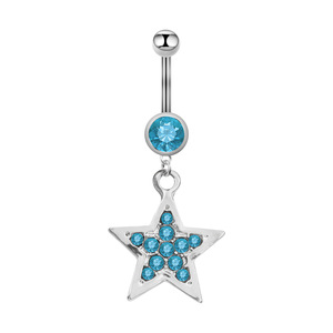 Zesen personalizado atractivo cuerpo <span class=keywords><strong>Piercing</strong></span> joyería cristal <span class=keywords><strong>ombligo</strong></span> anillo de <span class=keywords><strong>acero</strong></span> quirúrgico colgante vientre anillo estrella <span class=keywords><strong>ombligo</strong></span> botón anillo - Product Image 5