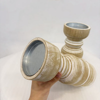 Porte-bougie et bougeoirs en bois faits à la main, design pilier, personnalisables pour la maison moderne, les mariages, les décorations de Pâques et les fêtes