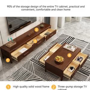 Juego de Muebles de Sala de Estar de Diseño Moderno y Lujoso, Mesa de Centro de Madera Estilo Nórdico, Mueble para TV - Product Image 5