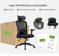 Chaise de bureau exécutive ergonomique pivotante moderne avec dossier haut en maille et appui-tête pour vente en gros