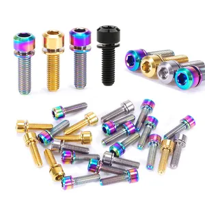 Titânio Paralelo Cabeça Soquete Cap Parafusos Barrel Nuts Set com Lavadora DIN912 Hexágono Soquete Cabeça Parafusos Parafusos Porcas Alto Grau