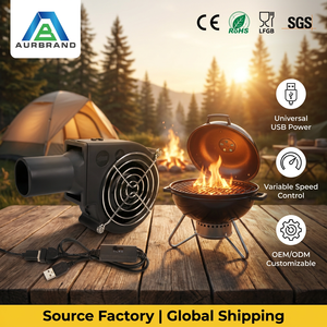 Ventilateur souffleur USB 5V d'usine avec interrupteur à 3 vitesses réglables pour poêle à bois, barbecue, outil turbo portable - Product Image 1