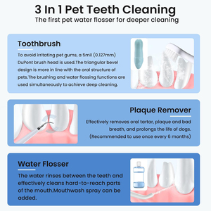 3-in-1 <strong>Dog</strong> Pet Electric Toothbrush Set <strong>Plaque</strong> <strong>Remover</strong> for Pets <strong>Dog</strong> Tooth Brushing Kit With Accessories - Product Image 3