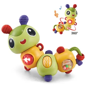 Chenghai SamToyCn OEM/ODM 360 Rotary Insects Electnic Musical Light UP Color Perception Sensory Teether Rattle Baby Toy for 18M+