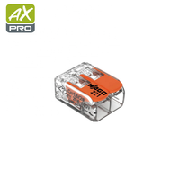 Nouveau connecteur femelle 221-412 à ressort, bornier 2 positions, raccordement bout à bout, ouvertures individuelles, extrémité fermée, bloc de jonction électrique