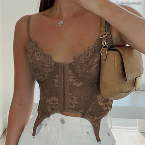 Corset moulant en dentelle style <span class=keywords><strong>Bustier</strong></span> pour femme, Top à la mode, rétro, grandes soldes d'été - Product Image 5