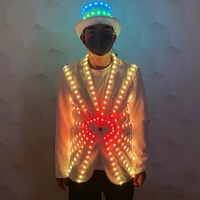 Veste à LED RVB pleine couleur, imprimée, pour scène, danse, costume Tron, tenue de performance pour danseuse de salle de bal, vêtement lumineux