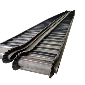EP300 fabric core large inclination rubber corrugated side wall strong conveyor belt used in iron and steel works
