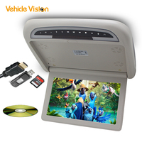 Moniteur de toit d'usine ISO DVD rabattable moniteur de bus de 12.1 pouces moniteur monté au plafond de voiture TV