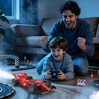 Voiture RC F1 1:24 avec caméra FPV et pulvérisation de brume, voiture de course télécommandée, jouet pour enfants avec batterie 3.7V 500mAh