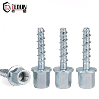 Vis à béton à tête hexagonale femelle à filetage grossier M6x40mm de 6mm pour suspension |   Ancre filetée en acier au carbone électrogalvanisé de grade 4.8