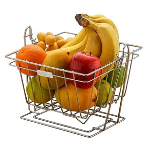 Stainless Steel Wire Fruit Basket <b>for</b> <b>Kitchen</b> Countertop Large Metal Fruit & <b>Vegetable</b> <b>Storage</b> Basket Organizer <b>for</b> Dining Table - Product Image 1