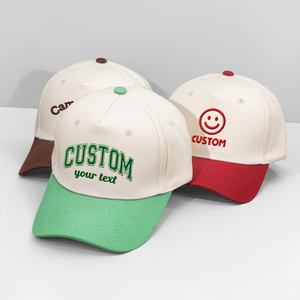 Gorra de Béisbol de 6 Paneles con Bordado de Logotipo Personalizado de Alta Calidad en 2 Tonos, Gorra de Béisbol de 5 Paneles con Logotipo en Relieve para Unisex - Product Image 1