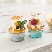 Boîte d'emballage pour cupcakes, plateau simple ou double, boîte transparente en PET de qualité alimentaire pour tarte, dessert/mousse, pâtisserie