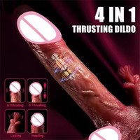 Réaliste Silicone Télécommande Sans Fil Grand Godemiché Jouet Sexuel Poussant Vibrateur Lèche-Langue Vibrateur Godemiché Jouets Sexuels pour Femme