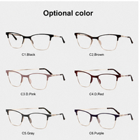 Gafas de Moda al por Mayor de Fábrica, Monturas Ópticas de Diseño Moderno, Monturas de Metal Mixto para Unisex ZgGKyw