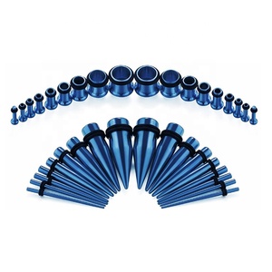 Ensemble de 36 bouchons d'<span class=keywords><strong>oreille</strong></span> en <span class=keywords><strong>acier</strong></span> inoxydable 14G-00G à évasement unique Tunnels Flesh Tapes Stretcher pour les mariages ou les fiançailles - Product Image 4