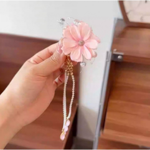 Light Luxury Blue Pink Flower Shaped Hair Claw Clip Fashionable Temperamental Design Girl's Hair Claw Clip Wholesale Headwear - Product Image 4