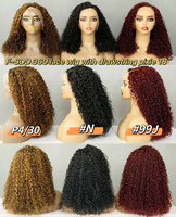 Perruque en cheveux humains Pixie Curl trois couleurs 360 lace sans colle