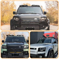 Barre de toit noire brillante pour Land Rover Defender 2020 2021, support de bagages léger pour aventure tout-terrain