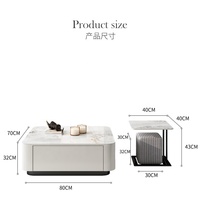 Table basse simple La table basse italienne de roche peut stocker la table basse moderne de marbre