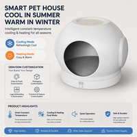 Abri chauffant classique pour chat avec démarrage/arrêt intelligent, pesée en temps réel, contrôle automatique de la température 20-28°C, capsule spatiale fermée en ABS, toutes saisons