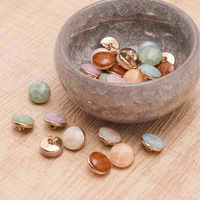 Kancing Resin Bentuk Jamur 10mm untuk Cardigan dan Sweater Wanita, Kancing Opal Bulat Kecil