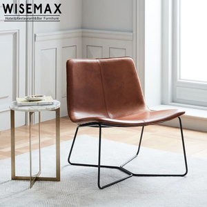 <span class=keywords><strong>Fauteuil</strong></span> de salon en <span class=keywords><strong>cuir</strong></span> gris moderne, détente pour <span class=keywords><strong>Club</strong></span> ou balcon, à cadre métallique, nouveau modèle - Product Image 1