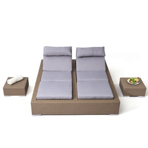 hông khí kiểm soát bên ngoài hồ bơi <span class=keywords><strong>wicker</strong></span> nhôm Chaise phòng chờ đi văng đồ nội thất ngoài trời bãi biển Đôi Mây mặt trời giường - Product Image 3