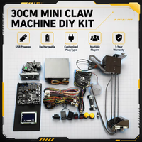 Mini machine à griffes de 30 cm, kit DIY de distributeur automatique, avec écran LCD, alimentation USB, jeux à monnayeur LED, en plastique japonais
