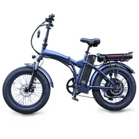 Bicycle Long Range Dual Battery 20" Fat Tire Adult Mountain Electric Folding Bicycle Bike With 350w 500w 1000w Motor