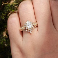 Bague en argent 925 style couronne tendance avec grenat de laboratoire et moissanite, production sur mesure en gros pour femmes