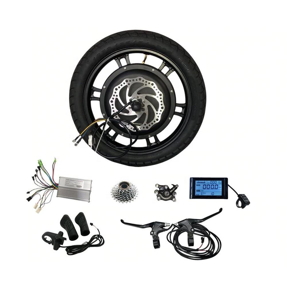 16 Inch Hub Motor 48V 500W 800W Motorcycle Electric Bike Conversion Kit  BLDC Motor Disc Brake Electric Scooter Kit