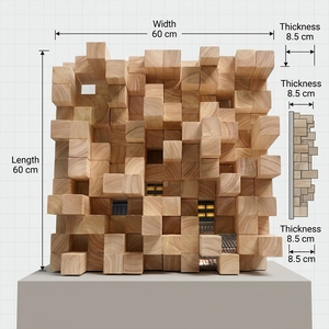 Solution acoustique professionnelle 60*60cm <span class=keywords><strong>Absorbeur</strong></span> de son en bois massif pour espace commercial - Product Image 1