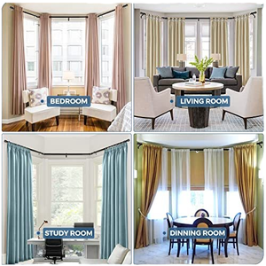 <span class=keywords><strong>Tringle</strong></span> à rideau télescopique en métal bronze courbée, extensible <span class=keywords><strong>pour</strong></span> fenêtre en <span class=keywords><strong>baie</strong></span>, coin et fenêtre de douche - Product Image 3