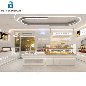 Comptoir de présentation de pain multi-niveaux personnalisé avec îlot central, vitrine à pâtisserie en verre pour boulangerie - Product Image 2
