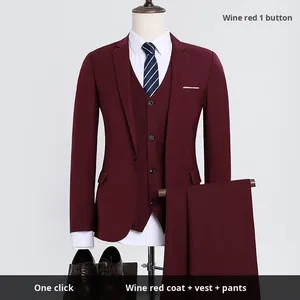 Trajes de Hombre Baratos de Fabricante, Conjunto de 3 Piezas, Blazer, Chaleco y Pantalones, Trajes Formales para Bodas y Negocios - Product Image 6