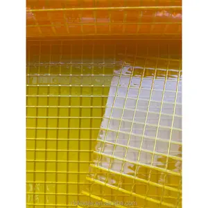 1000gsm 1100dtex Clear Vinyl PVC Transparent Tarp Waterproof Tarpaulin Mesh Fabric PVC Tarpaulin Roll For Rolling Shutter Door