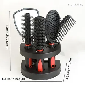 Ensemble de peignes de coiffure miroir en plastique 5 pièces avec massage du cuir chevelu Beauty Combr Pratique pour l'utilisation dans la salle de bain - Product Image 6