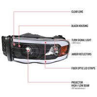 Pour Dodge pour Ram 2002-2005 Auto Lampe H7 Projecteur LED Bar Phares 55W Halogène Puissance pour 1500 2500 3500