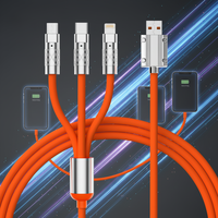 Cable de Carga Rápida 3 en 1 de PVC y Aleación de Zinc con Micro USB y Tipo-C para Teléfonos y Portátiles