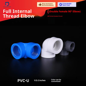 Raccords de tuyauterie en plastique <span class=keywords><strong>PVC</strong></span> pour alimentation en eau, coudes à 90 degrés à filetage complet norme britannique BSPT, tête hexagonale - Product Image 5
