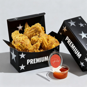 Boîte de conservation de fast-food biodégradable à emporter personnalisée boîte en carton blanc pour <span class=keywords><strong>livraison</strong></span> de <span class=keywords><strong>poulet</strong></span> frit - Product Image 3