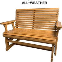 Banc extérieur en bois Banc planeur pour patio avec dossier rabattable haut