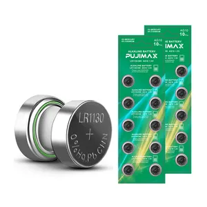 PUJIMAX 20pcs 1.5伏纽扣电池lr1130 ag10电池手表1.5伏碱性纽扣电池组
