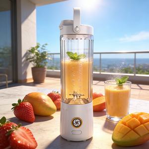 Licuadora Portátil de 550 ml con Batería, para Hacer Smoothies, para Coche, Uso en Exteriores, Recargable por USB, de Alta Resistencia, Potente, con 6 Cuchillas - Product Image 6