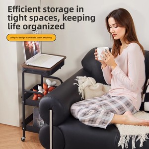 <span class=keywords><strong>Chariot</strong></span> de rangement mobile à 3 niveaux pour usage domestique, étagère à collations, table d'appoint de canapé, table basse avec tiroir, <span class=keywords><strong>chariot</strong></span> de rangement mobile - Product Image 2