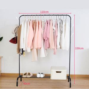 Simple Coat <b>Rack</b> Double-bar Clothes Hanger Floor Indoor Room Clothes Hanger Household Bedroom Clothes Storage <b>Rack</b> - Product Image 4