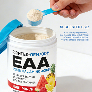 RICHTEK EAA Poudre d'acides aminés essentiels Supplément Framboise Bleue Hydratation Récupération Soutien Bien-être Force 30 Doses - Product Image 4